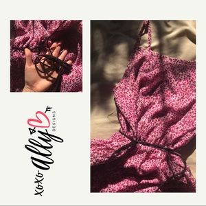 Ally B pink leopard print ruffle dress